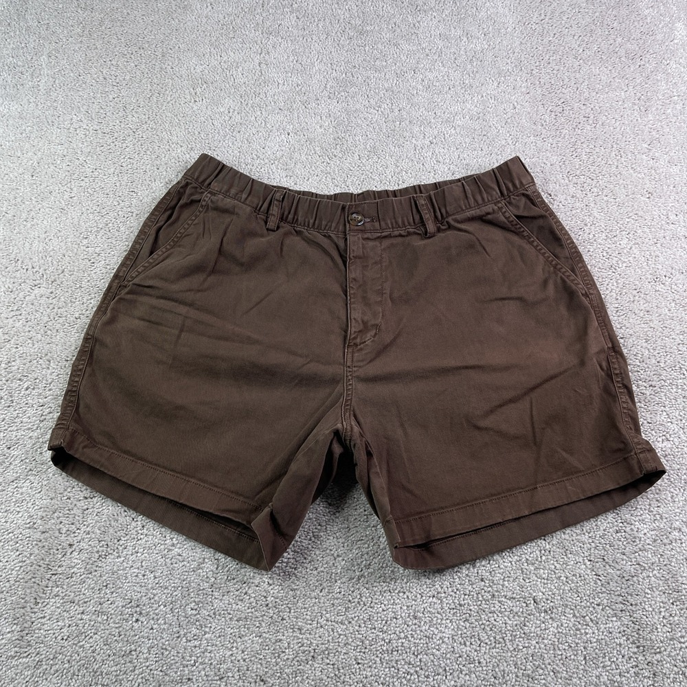 Bearbottom Shorts Mens Large Brown Chino Stretch Elastic Waist 5" Inseam